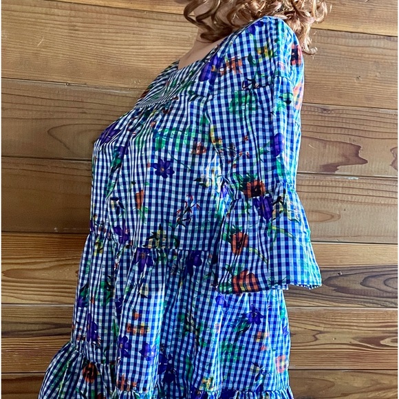 NWT $175 ROMEO & JULIET COUTURE Gingham & Floral Print DRESS Size Medium - Picture 8 of 16